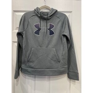 Under Armour Hoodie Gray Fleece Loose Fit Funnel Neck Gorpcore Streetwear Sporty